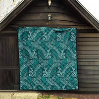 Teal Monstera Quilt Polynesian Tribal Pattern LT01 - Polynesian Pride