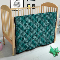 Teal Monstera Quilt Polynesian Tribal Pattern LT01 - Polynesian Pride