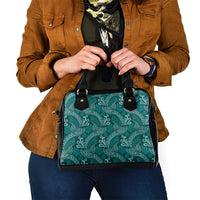 Teal Monstera Shoulder Handbag Polynesian Tribal Pattern LT01 - Polynesian Pride