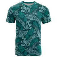 Teal Monstera T Shirt Polynesian Tribal Pattern LT01 Teal - Polynesian Pride