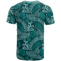 Teal Monstera T Shirt Polynesian Tribal Pattern LT01 - Polynesian Pride