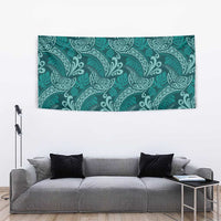 Teal Monstera Tapestry Polynesian Tribal Pattern LT01 - Polynesian Pride