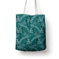 Teal Monstera Tote Bag Polynesian Tribal Pattern LT01 - Polynesian Pride
