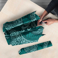 Teal Monstera Umbrella Polynesian Tribal Pattern LT01 - Polynesian Pride