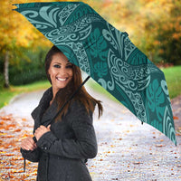 Teal Monstera Umbrella Polynesian Tribal Pattern LT01 - Polynesian Pride