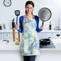 Anthurium Plumeria Lei Pastel Apron Blue Hawaiian Splendid Palaka LT01 - Polynesian Pride