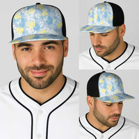 Anthurium Plumeria Lei Pastel Baseball Net Cap Blue Hawaiian Splendid Palaka LT01 - Polynesian Pride