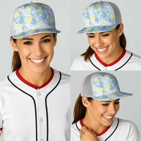 Anthurium Plumeria Lei Pastel Baseball Net Cap Blue Hawaiian Splendid Palaka LT01 - Polynesian Pride