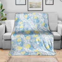 Anthurium Plumeria Lei Pastel Blanket Blue Hawaiian Splendid Palaka LT01 - Polynesian Pride