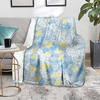 Anthurium Plumeria Lei Pastel Blanket Blue Hawaiian Splendid Palaka LT01 - Polynesian Pride