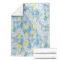 Anthurium Plumeria Lei Pastel Blanket Blue Hawaiian Splendid Palaka LT01 - Polynesian Pride