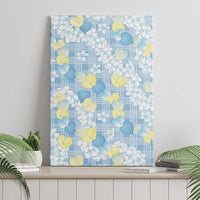 Anthurium Plumeria Lei Pastel Canvas Wall Art Blue Hawaiian Splendid Palaka LT01 - Polynesian Pride