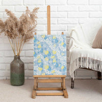 Anthurium Plumeria Lei Pastel Canvas Wall Art Blue Hawaiian Splendid Palaka LT01 - Polynesian Pride
