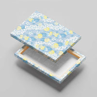 Anthurium Plumeria Lei Pastel Canvas Wall Art Blue Hawaiian Splendid Palaka LT01 - Polynesian Pride
