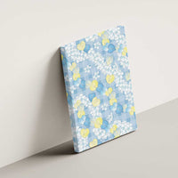 Anthurium Plumeria Lei Pastel Canvas Wall Art Blue Hawaiian Splendid Palaka LT01 - Polynesian Pride