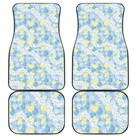 Anthurium Plumeria Lei Pastel Car Mats Blue Hawaiian Splendid Palaka LT01 - Polynesian Pride