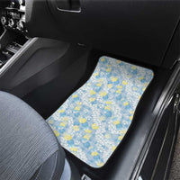 Anthurium Plumeria Lei Pastel Car Mats Blue Hawaiian Splendid Palaka LT01 - Polynesian Pride