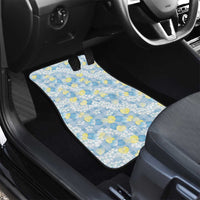 Anthurium Plumeria Lei Pastel Car Mats Blue Hawaiian Splendid Palaka LT01 - Polynesian Pride