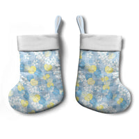 Anthurium Plumeria Lei Pastel Christmas Stocking Blue Hawaiian Splendid Palaka LT01 - Polynesian Pride