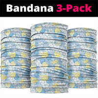 Anthurium Plumeria Lei Pastel Neck Gaiter Blue Hawaiian Splendid Palaka LT01 package One Size: 25*50cm Blue - Polynesian Pride