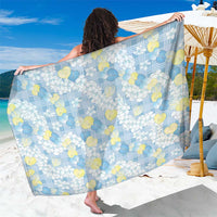 Anthurium Plumeria Lei Pastel Sarong Blue Hawaiian Splendid Palaka LT01 One Size 44 x 66 inches Blue - Polynesian Pride