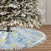 Anthurium Plumeria Lei Pastel Tree Skirt Blue Hawaiian Splendid Palaka LT01 - Polynesian Pride