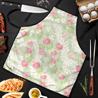 Anthurium Plumeria Lei Pastel Apron Green Hawaiian Splendid Palaka LT01 Green - Polynesian Pride