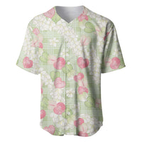 Anthurium Plumeria Lei Pastel Baseball Jersey Green Hawaiian Splendid Palaka LT01 Green - Polynesian Pride
