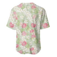 Anthurium Plumeria Lei Pastel Baseball Jersey Green Hawaiian Splendid Palaka LT01 - Polynesian Pride