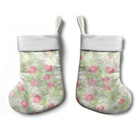 Anthurium Plumeria Lei Pastel Christmas Stocking Green Hawaiian Splendid Palaka LT01 - Polynesian Pride