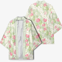 Anthurium Plumeria Lei Pastel Kimono Green Hawaiian Splendid Palaka LT01 - Polynesian Pride