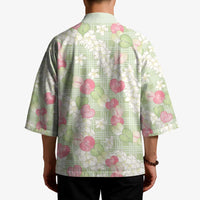 Anthurium Plumeria Lei Pastel Kimono Green Hawaiian Splendid Palaka LT01 - Polynesian Pride
