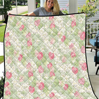 Anthurium Plumeria Lei Pastel Quilt Green Hawaiian Splendid Palaka LT01 Green - Polynesian Pride