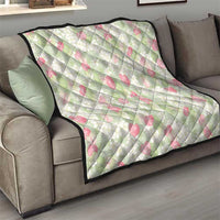Anthurium Plumeria Lei Pastel Quilt Green Hawaiian Splendid Palaka LT01 - Polynesian Pride