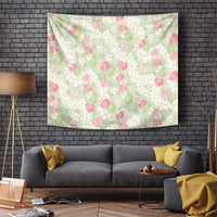 Anthurium Plumeria Lei Pastel Tapestry Green Hawaiian Splendid Palaka LT01 Green - Polynesian Pride