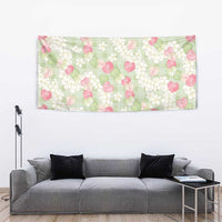 Anthurium Plumeria Lei Pastel Tapestry Green Hawaiian Splendid Palaka LT01 - Polynesian Pride
