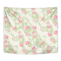 Anthurium Plumeria Lei Pastel Tapestry Green Hawaiian Splendid Palaka LT01 - Polynesian Pride