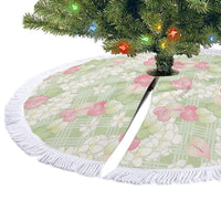 Anthurium Plumeria Lei Pastel Tree Skirt Green Hawaiian Splendid Palaka LT01 - Polynesian Pride