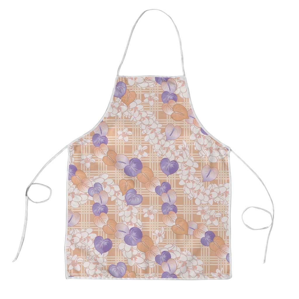 Anthurium Plumeria Lei Pastel Apron Orange Hawaiian Splendid Palaka LT01 Orange - Polynesian Pride