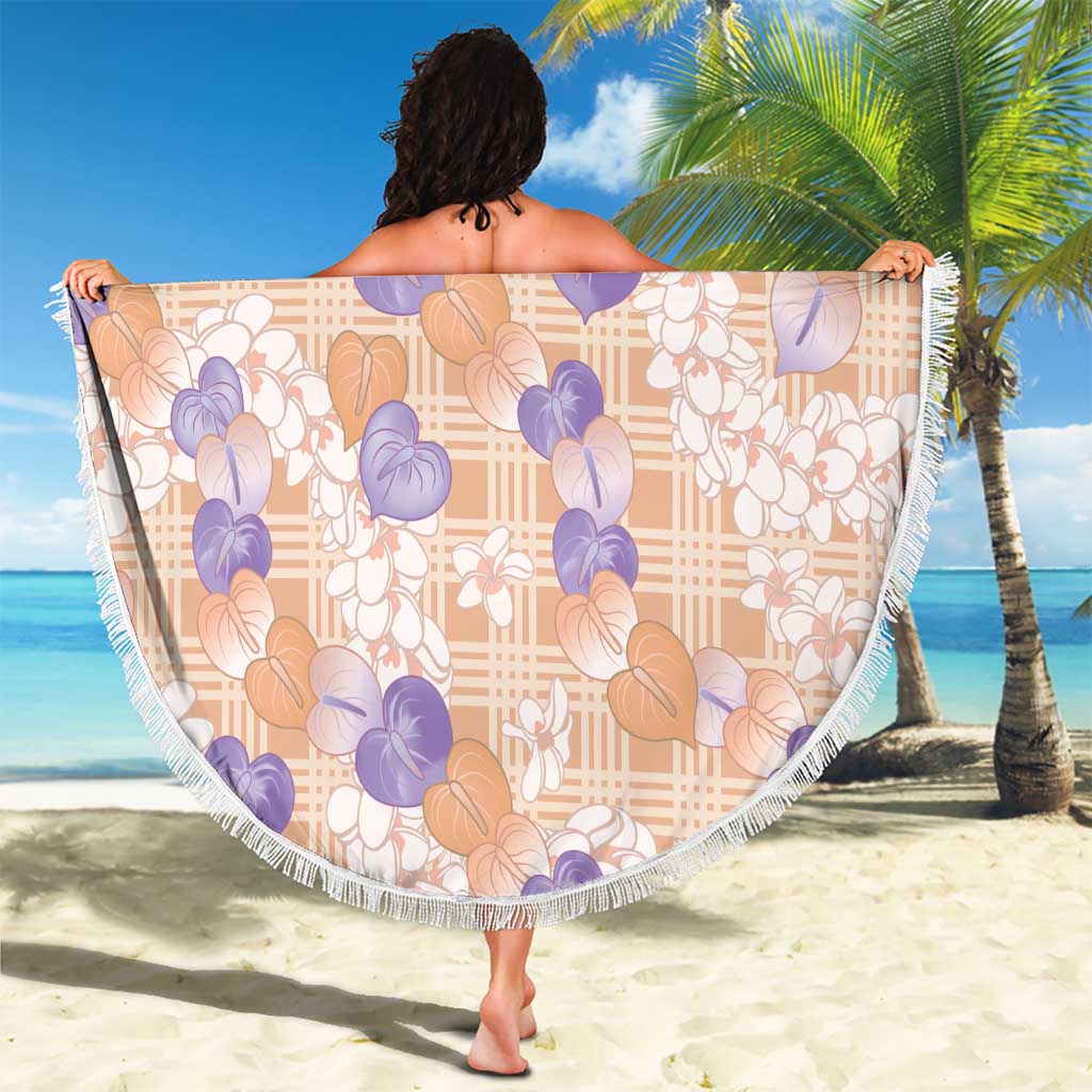 Anthurium Plumeria Lei Pastel Beach Blanket Orange Hawaiian Splendid Palaka LT01 - Polynesian Pride