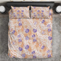 Anthurium Plumeria Lei Pastel Bedding Set Orange Hawaiian Splendid Palaka LT01 Orange - Polynesian Pride