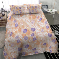 Anthurium Plumeria Lei Pastel Bedding Set Orange Hawaiian Splendid Palaka LT01 - Polynesian Pride