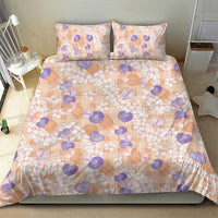 Anthurium Plumeria Lei Pastel Bedding Set Orange Hawaiian Splendid Palaka LT01 - Polynesian Pride