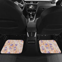 Anthurium Plumeria Lei Pastel Car Mats Orange Hawaiian Splendid Palaka LT01 Set 2pcs - Back Orange - Polynesian Pride