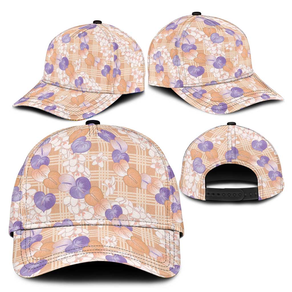 Anthurium Plumeria Lei Pastel Classic Cap Orange Hawaiian Splendid Palaka LT01 - Polynesian Pride