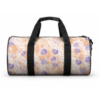 Anthurium Plumeria Lei Pastel Duffle Bag Orange Hawaiian Splendid Palaka LT01 One size Orange - Polynesian Pride