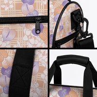 Anthurium Plumeria Lei Pastel Duffle Bag Orange Hawaiian Splendid Palaka LT01 - Polynesian Pride