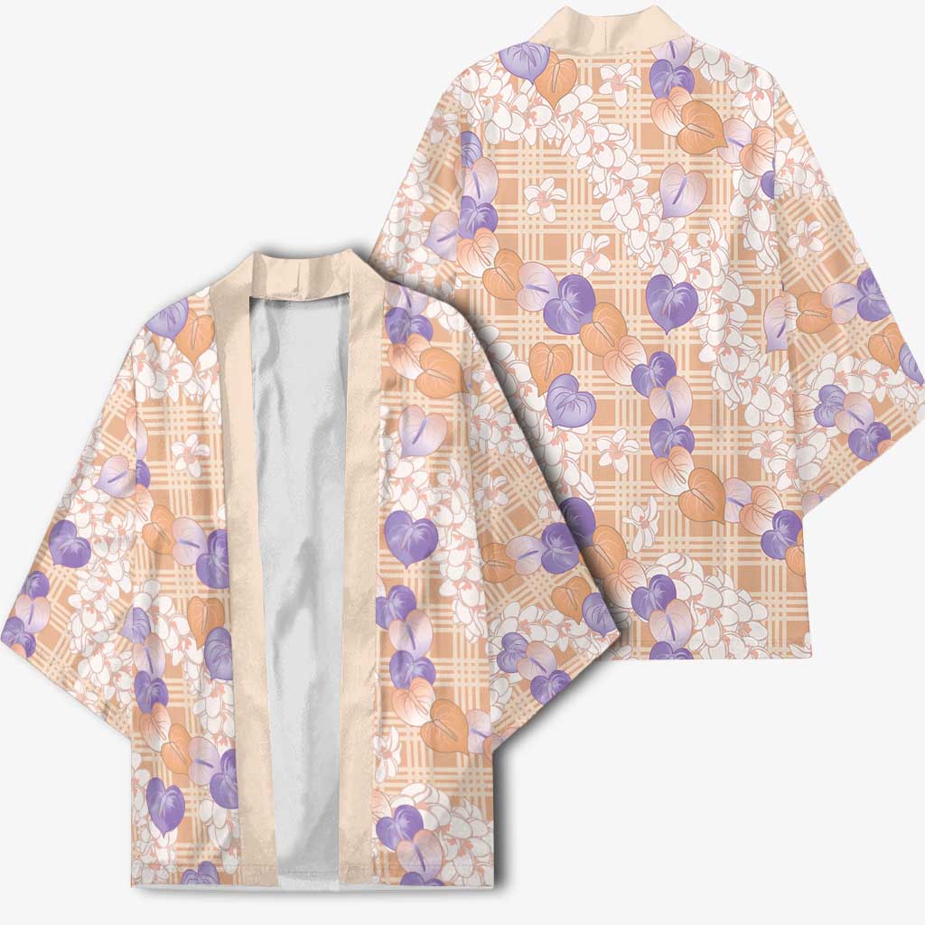 Anthurium Plumeria Lei Pastel Kimono Orange Hawaiian Splendid Palaka LT01 - Polynesian Pride