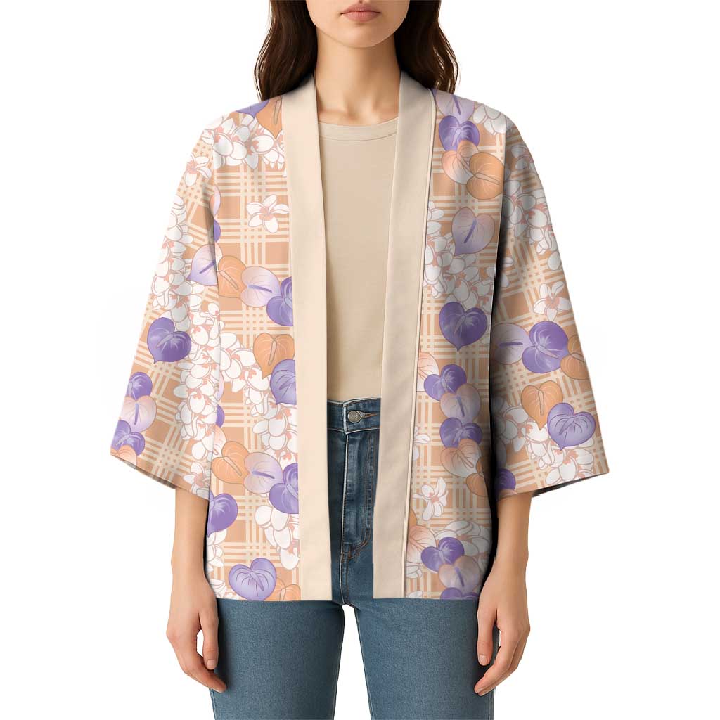 Anthurium Plumeria Lei Pastel Kimono Orange Hawaiian Splendid Palaka LT01 - Polynesian Pride