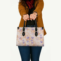 Anthurium Plumeria Lei Pastel Leather Bag Orange Hawaiian Splendid Palaka LT01 - Polynesian Pride